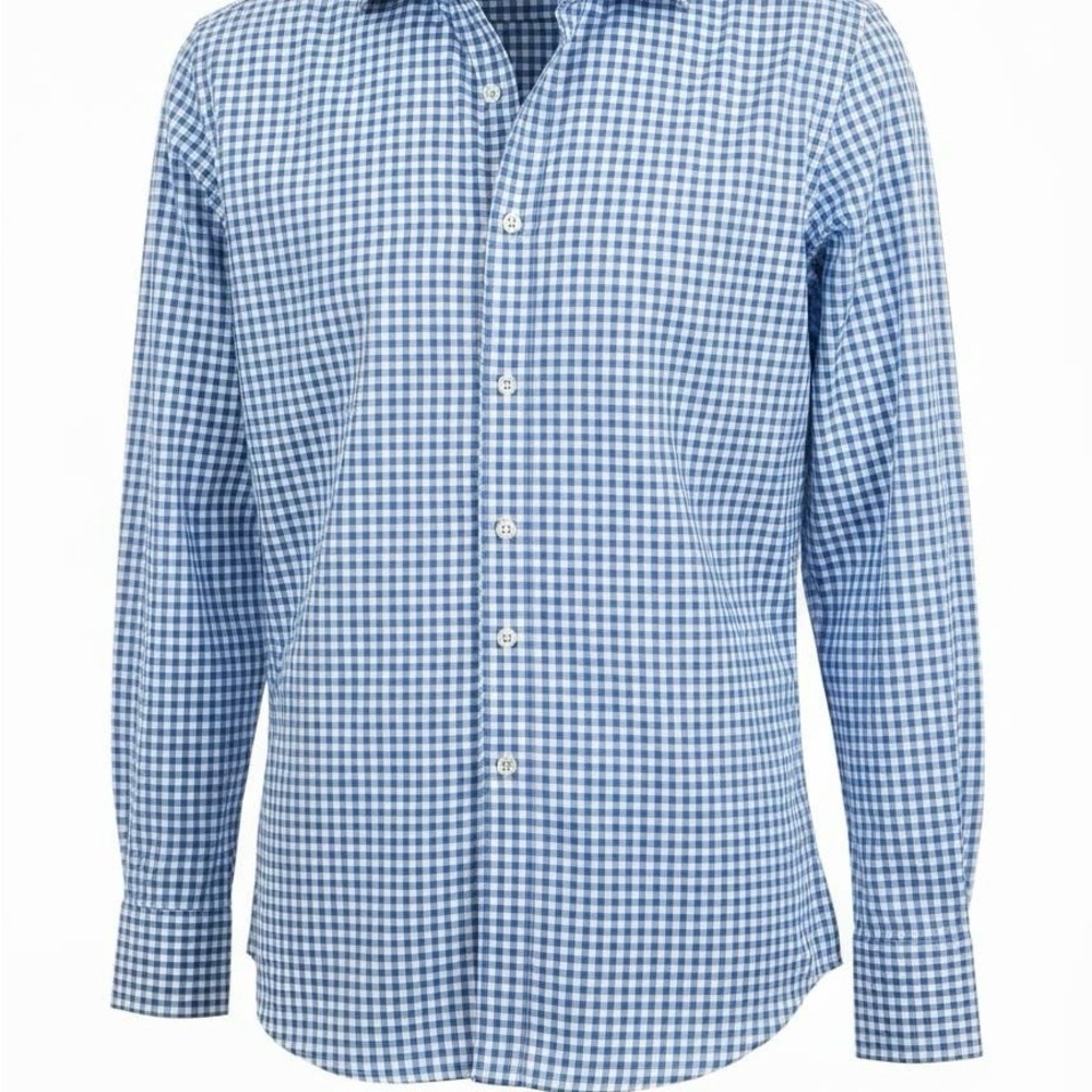 Tommy Hilfiger Light Blue Gingham Men's Shirt - Picture 1 of 5